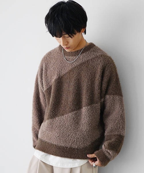 MinoriTY（マイノリティ）の「【qsssy×MinoriTY】NIGHT FADE SHAGGY LIKE KNIT（ニット/セーター・メンズ・ブラウン/ブラック・S/L/M）」の13枚目の写真