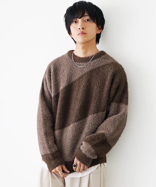 MinoriTY（マイノリティ）の「【qsssy×MinoriTY】NIGHT FADE SHAGGY LIKE KNIT（ニット/セーター・メンズ・ブラウン/ブラック・S/L/M）」の15枚目の写真