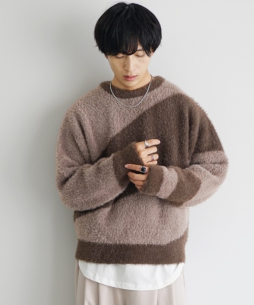 MinoriTY（マイノリティ）の「【qsssy×MinoriTY】NIGHT FADE SHAGGY LIKE KNIT（ニット/セーター・メンズ・ブラウン/ブラック・S/L/M）」の16枚目の写真