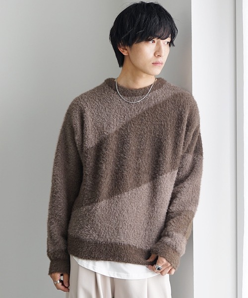 MinoriTY（マイノリティ）の「【qsssy×MinoriTY】NIGHT FADE SHAGGY LIKE KNIT（ニット/セーター・メンズ・ブラウン/ブラック・S/L/M）」の17枚目の写真
