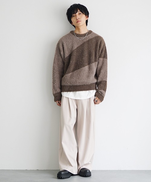 MinoriTY（マイノリティ）の「【qsssy×MinoriTY】NIGHT FADE SHAGGY LIKE KNIT（ニット/セーター・メンズ・ブラウン/ブラック・S/L/M）」の18枚目の写真