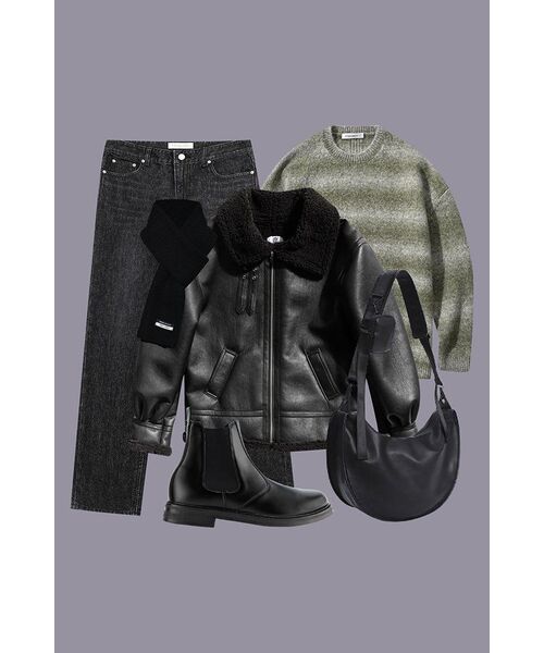 URBANSTOFF(アーバンストッフ)の「グロスエビエイタージャケット(ブラック)(ムートンコート・レディース・その他・MEDIUM/SMALL/LARGE)」の2枚目の写真