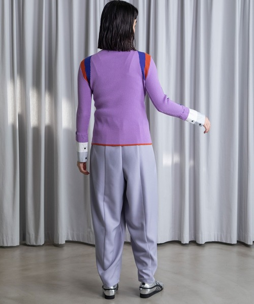 MARECHAL TERRE（マルシャルテル）の「カフスリブニットトップス（ニット/セーター・レディース・ブラック/ネイビー/グレー/アイボリー/ラベンダー・MEDIUM）」の14枚目の写真