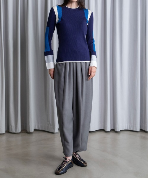 MARECHAL TERRE（マルシャルテル）の「カフスリブニットトップス（ニット/セーター・レディース・ブラック/ネイビー/グレー/アイボリー/ラベンダー・MEDIUM）」の19枚目の写真