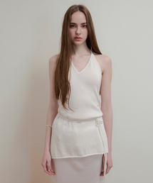 AOPT（アオプト）の「LAYERED HALTER NECK KNIT - OFF WHITE（ニット/セーター）」