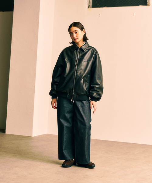 417 EDIFICE(フォーワンセブンエディフィス)の「SHEEP LEATHER JACKET / シープレザージャケット(ライダースジャケット・メンズ・ブラック・MEDIUM/LARGE)」の5枚目の写真