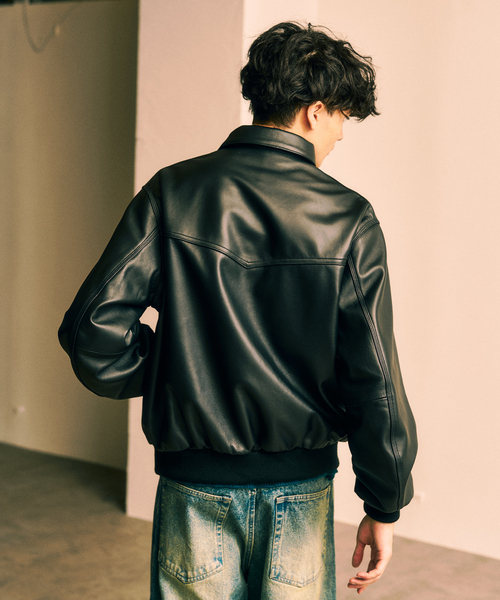 417 EDIFICE(フォーワンセブンエディフィス)の「SHEEP LEATHER JACKET / シープレザージャケット(ライダースジャケット・メンズ・ブラック・MEDIUM/LARGE)」の8枚目の写真