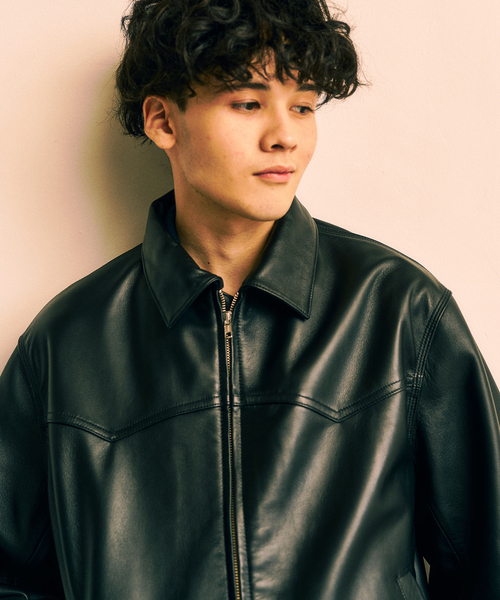 417 EDIFICE(フォーワンセブンエディフィス)の「SHEEP LEATHER JACKET / シープレザージャケット(ライダースジャケット・メンズ・ブラック・MEDIUM/LARGE)」の9枚目の写真