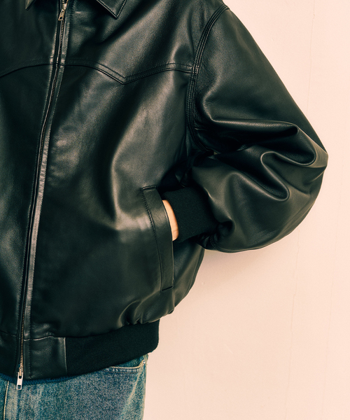 417 EDIFICE(フォーワンセブンエディフィス)の「SHEEP LEATHER JACKET / シープレザージャケット(ライダースジャケット・メンズ・ブラック・MEDIUM/LARGE)」の10枚目の写真