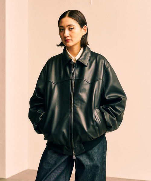 417 EDIFICE(フォーワンセブンエディフィス)の「SHEEP LEATHER JACKET / シープレザージャケット(ライダースジャケット・メンズ・ブラック・MEDIUM/LARGE)」の12枚目の写真