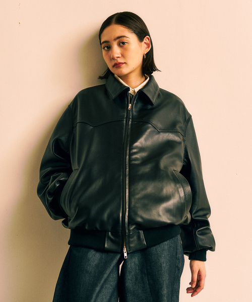 417 EDIFICE(フォーワンセブンエディフィス)の「SHEEP LEATHER JACKET / シープレザージャケット(ライダースジャケット・メンズ・ブラック・MEDIUM/LARGE)」の13枚目の写真