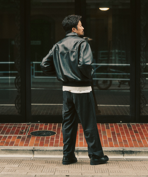 417 EDIFICE(フォーワンセブンエディフィス)の「SHEEP LEATHER JACKET / シープレザージャケット(ライダースジャケット・メンズ・ブラック・MEDIUM/LARGE)」の19枚目の写真