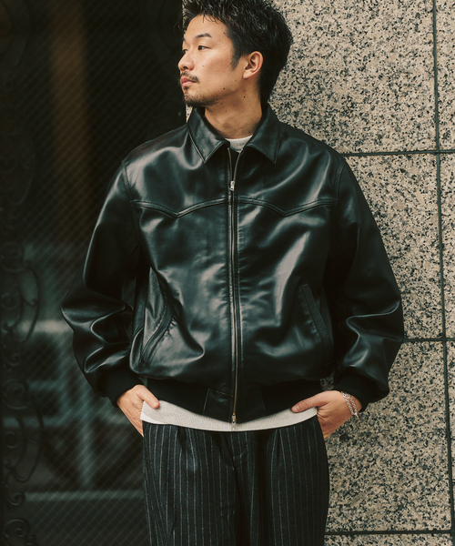 417 EDIFICE(フォーワンセブンエディフィス)の「SHEEP LEATHER JACKET / シープレザージャケット(ライダースジャケット・メンズ・ブラック・MEDIUM/LARGE)」の20枚目の写真