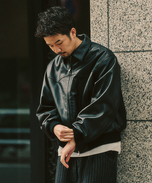 417 EDIFICE(フォーワンセブンエディフィス)の「SHEEP LEATHER JACKET / シープレザージャケット(ライダースジャケット・メンズ・ブラック・MEDIUM/LARGE)」の22枚目の写真