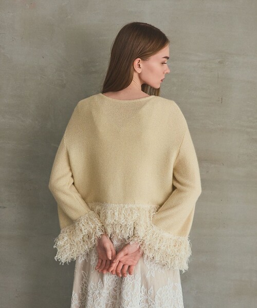 GRACE CLASS（グレースクラス）の「ラメフェザーフリンジカーディガン（カーディガン/ボレロ・レディース・キナリ/ブラック・36）」の13枚目の写真