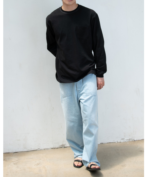 WORTHWHILE MOVEMENT(ワースワイルムーブメント)の「ステッチポケットロングスリーブTシャツ(ブラック)(Tシャツ/カットソー・レディース・その他・X-LARGE/LARGE)」の5枚目の写真