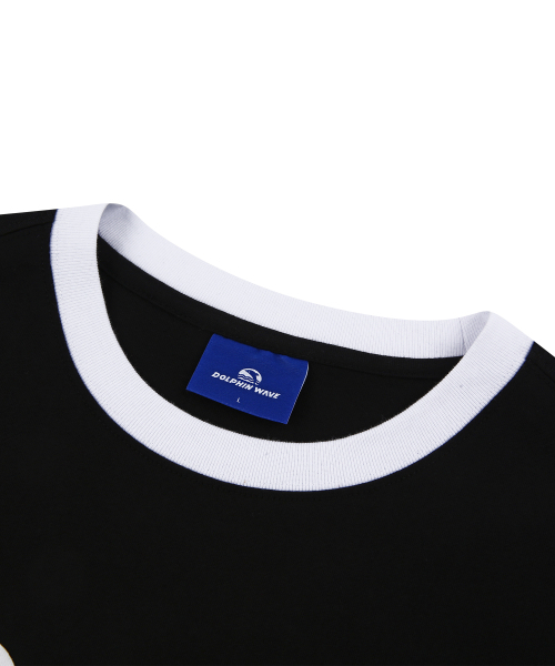DOLPHIN WAVE APPAREL(ドルフィンウェーブアパレル)の「ドルフィン発泡プリントビッグロゴリンガー半袖Tシャツブラック(Tシャツ/カットソー・メンズ・その他・MEDIUM/LARGE/X-LARGE)」の3枚目の写真