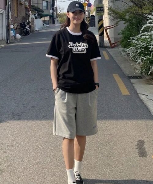 DOLPHIN WAVE APPAREL(ドルフィンウェーブアパレル)の「ドルフィン発泡プリントビッグロゴリンガー半袖Tシャツブラック(Tシャツ/カットソー・メンズ・その他・MEDIUM/LARGE/X-LARGE)」の8枚目の写真