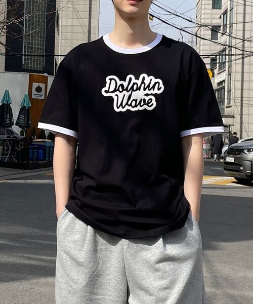DOLPHIN WAVE APPAREL(ドルフィンウェーブアパレル)の「ドルフィン発泡プリントビッグロゴリンガー半袖Tシャツブラック(Tシャツ/カットソー・メンズ・その他・MEDIUM/LARGE/X-LARGE)」の22枚目の写真