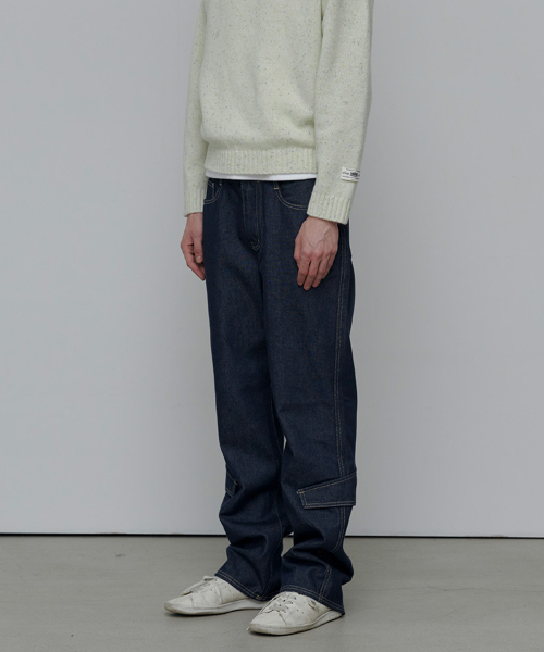ANYTIME LOREAK(エニタイムロレーク)の「CLOVER POCKET PANTS-NAVY(デニムパンツ・レディース・その他・MEDIUM/LARGE)」の1枚目の写真