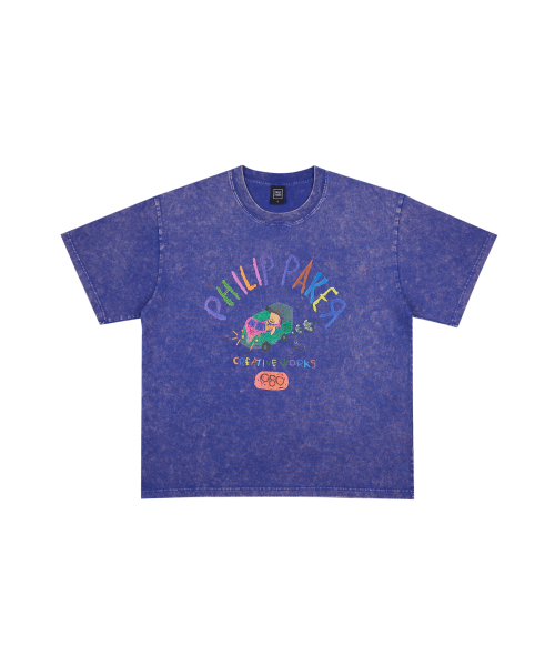 PHILIPPAKER(フィリップペイカー)の「BMCミニバスクレヨン半袖Tシャツピグメントヴィンテージロイヤルブルー(Tシャツ/カットソー・メンズ・その他・LARGE/X-LARGE/MEDIUM)」の7枚目の写真