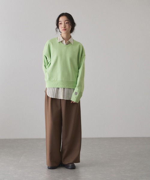 ADAM ET ROPE'(アダムエロペ)の「【サステナブル】ロゴフォルムスウェット(スウェット・レディース・チャコールグレー/ホワイト系その他7/ライトグリーン・FREE)」の7枚目の写真