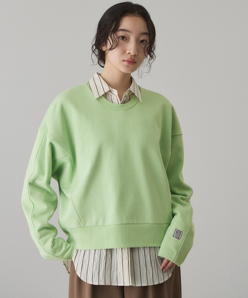 ADAM ET ROPE'(アダムエロペ)の「【サステナブル】ロゴフォルムスウェット(スウェット・レディース・チャコールグレー/ホワイト系その他7/ライトグリーン・FREE)」の18枚目の写真