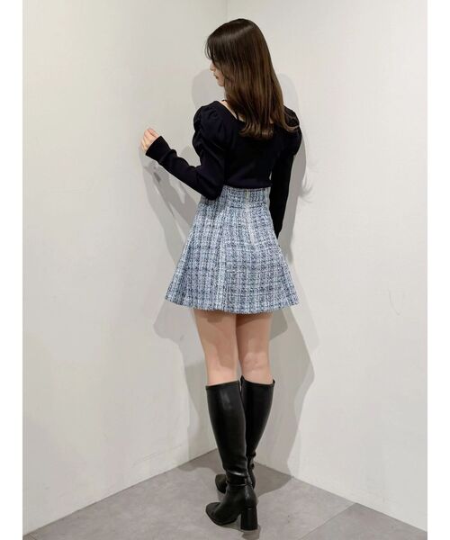 MERCURYDUO（マーキュリーデュオ）の「サイドビジューボタンパフスリーブニット（ニット/セーター・レディース・フレッシュイエロー/その他1/ネイビー・FREE）」の20枚目の写真