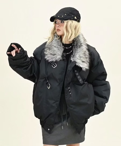 UP START(アップスタート)の「【LAMPOON】ベルテッドファーブルゾン(ブルゾン・レディース・ブラック・LARGE/MEDIUM)」の3枚目の写真
