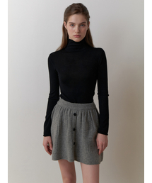 Powdery turtleneck knit (black)
