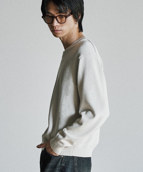 WYM LIDNM(ウィム バイ リドム)の「SILK BLEND V-NECK KNIT(ニット/セーター・メンズ・オフホワイト/アッシュブラウン/レッド/チャコール・S/L/M)」の18枚目の写真