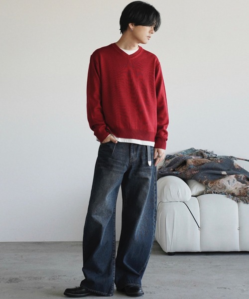 SILK BLEND V-NECK KNIT（ニット/セーター）｜WYM LIDNM（ウィム バイ 