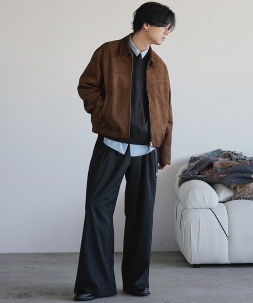 WYM LIDNM(ウィム バイ リドム)の「SILK BLEND V-NECK KNIT(ニット/セーター・メンズ・オフホワイト/アッシュブラウン/レッド/チャコール/ダークグレー/ブラウン/ダークネイビー・S/L/M/XL)」の16枚目の写真