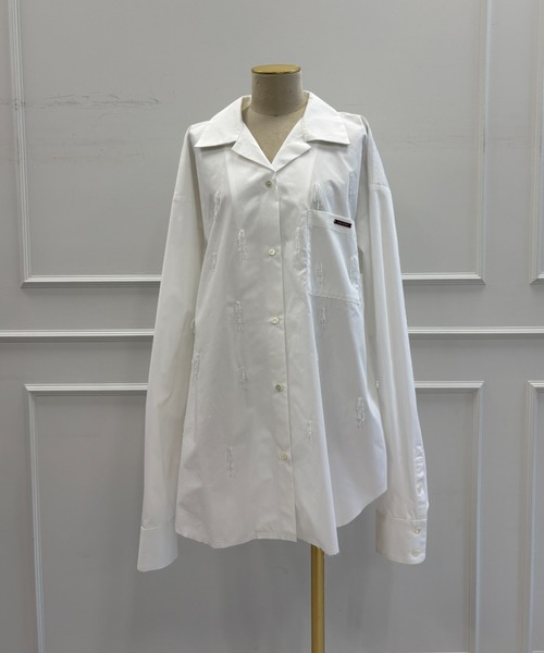 JOSE MOON(ジョゼムーン)の「PAJAMAS BIJOU SHIRT/パジャマビジューシャツ(シャツ/ブラウス・レディース・その他/ブラック/ホワイト・FREE)」の2枚目の写真