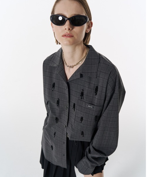 JOSE MOON(ジョゼムーン)の「PAJAMAS BIJOU SHIRT/パジャマビジューシャツ(シャツ/ブラウス・レディース・その他/ブラック/ホワイト・FREE)」の13枚目の写真