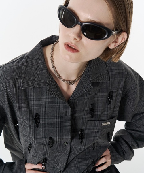 JOSE MOON(ジョゼムーン)の「PAJAMAS BIJOU SHIRT/パジャマビジューシャツ(シャツ/ブラウス・レディース・その他/ブラック/ホワイト・FREE)」の14枚目の写真