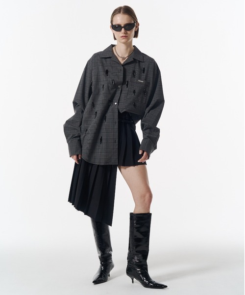 JOSE MOON(ジョゼムーン)の「PAJAMAS BIJOU SHIRT/パジャマビジューシャツ(シャツ/ブラウス・レディース・その他/ブラック/ホワイト・FREE)」の8枚目の写真
