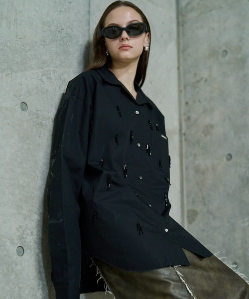 JOSE MOON(ジョゼムーン)の「PAJAMAS BIJOU SHIRT/パジャマビジューシャツ(シャツ/ブラウス・レディース・その他/ブラック/ホワイト・FREE)」の18枚目の写真