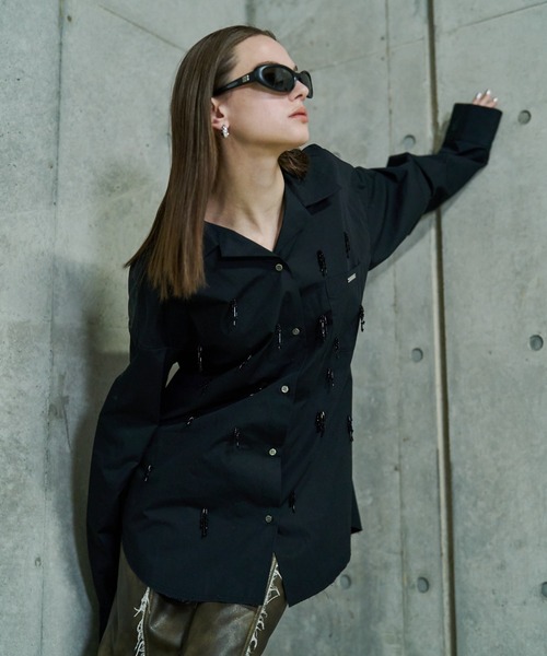 JOSE MOON(ジョゼムーン)の「PAJAMAS BIJOU SHIRT/パジャマビジューシャツ(シャツ/ブラウス・レディース・その他/ブラック/ホワイト・FREE)」の20枚目の写真