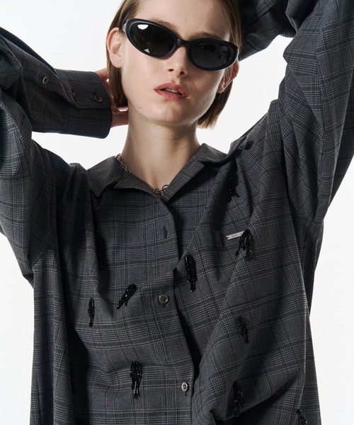 JOSE MOON(ジョゼムーン)の「PAJAMAS BIJOU SHIRT/パジャマビジューシャツ(シャツ/ブラウス・レディース・その他/ブラック/ホワイト・FREE)」の15枚目の写真