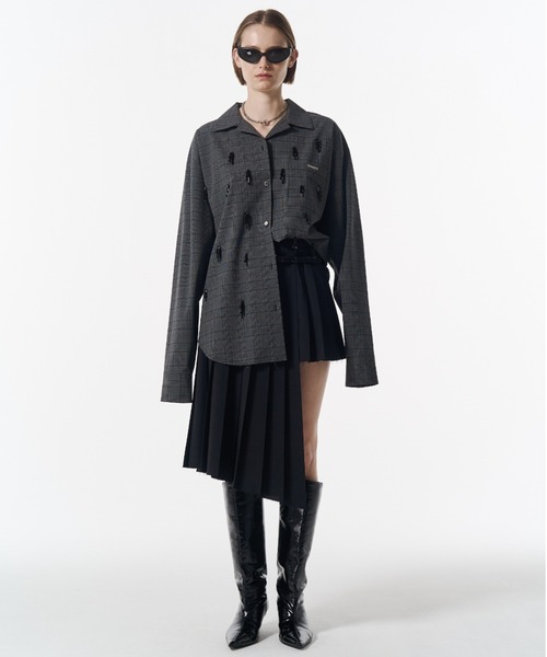 JOSE MOON(ジョゼムーン)の「PAJAMAS BIJOU SHIRT/パジャマビジューシャツ(シャツ/ブラウス・レディース・その他/ブラック/ホワイト・FREE)」の9枚目の写真