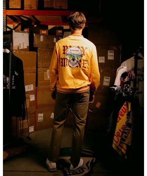 DEVEREUX GOLF(デヴァローゴルフ)の「DeadMan Running ストライプリブモック(Tシャツ/カットソー・メンズ・イエロー/グリーン・MEDIUM/SMALL/LARGE)」の11枚目の写真