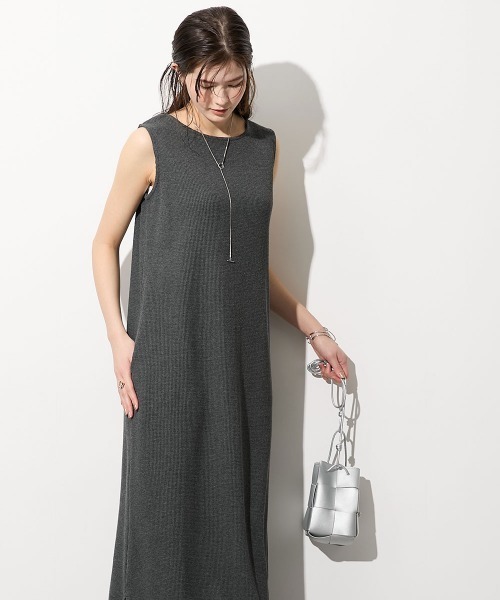slattgir（スラットジール）の「高身長　綿100％ドライワッフルノースリーブワンピース（トールサイズ）（ワンピース・レディース・ライトカーキ/チャコールグレー/ブラック・T3L/TLL/TL/TM/T5L/T4L）」の5枚目の写真