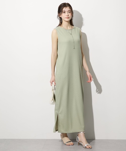 slattgir（スラットジール）の「高身長　綿100％ドライワッフルノースリーブワンピース（トールサイズ）（ワンピース・レディース・ライトカーキ/チャコールグレー/ブラック・T3L/TLL/TL/TM/T5L/T4L）」の13枚目の写真