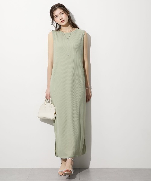 slattgir（スラットジール）の「高身長　綿100％ドライワッフルノースリーブワンピース（トールサイズ）（ワンピース・レディース・ライトカーキ/チャコールグレー/ブラック・T3L/TLL/TL/TM/T5L/T4L）」の15枚目の写真