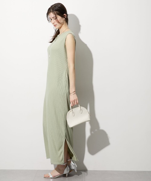 slattgir（スラットジール）の「高身長　綿100％ドライワッフルノースリーブワンピース（トールサイズ）（ワンピース・レディース・ライトカーキ/チャコールグレー/ブラック・T3L/TLL/TL/TM/T5L/T4L）」の17枚目の写真