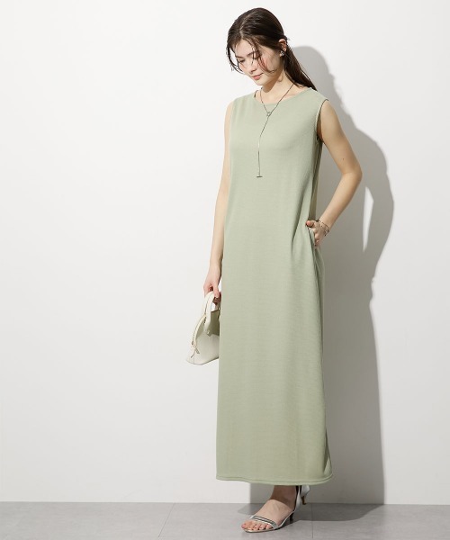 slattgir（スラットジール）の「高身長　綿100％ドライワッフルノースリーブワンピース（トールサイズ）（ワンピース・レディース・ライトカーキ/チャコールグレー/ブラック・T3L/TLL/TL/TM/T5L/T4L）」の18枚目の写真