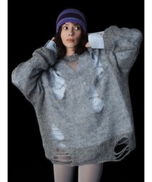 Ameri グレーニット Ameri（アメリ）の「3WAY MINK TOUCH KNIT TOP（ニット/セーター