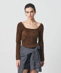 H　BEAUTY&YOUTH UNITED ARROWS | ＜H＞モールヤーン スクエアネックニット(ニット/セーター)