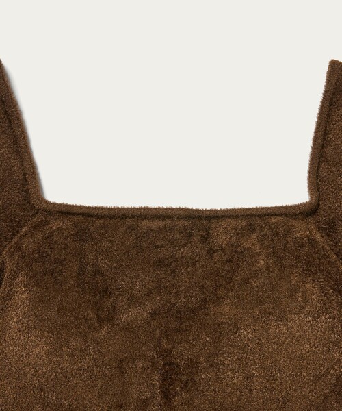 H　BEAUTY&YOUTH UNITED ARROWS（エイチビューティーアンドユースユナイテッドアローズ）の「＜H＞モールヤーン スクエアネックニット（ニット/セーター・レディース・ダークブラウン・FREE）」の7枚目の写真